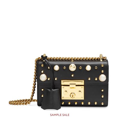 gucci padlock studded leather shoulder bag|gucci padlock bag for sale.